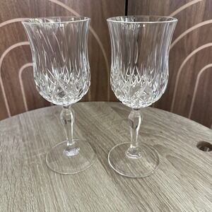 (2) Royal Crystal Rock RCR Opera Water Wine Goblet Glass 7.5" Set Of 2 Italy